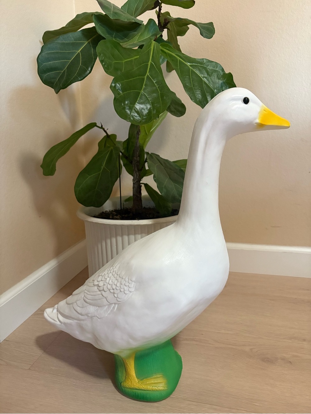 Vintage 1987 Union Products Goose In Grass Blow Mold 24" Spring Garden